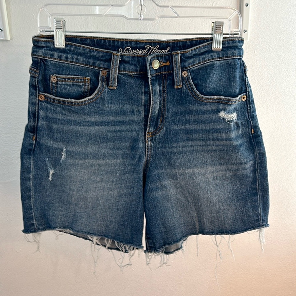 Universal Thread Blue Jean Shorts with Raw Hem